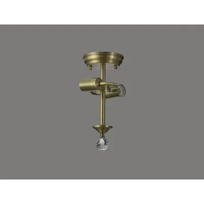 Billericay Semi Flush Ceiling Fitting, 2 x E27, Antique Brass