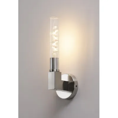 Kent 1 Light Wall, E27, IP44, Satin Nickel