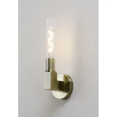 Kent 1 Light Wall, E27, IP44, Antique Brass