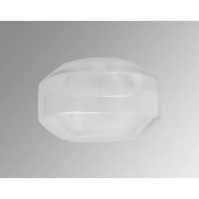 Sandy Chamfered Round 30cm Clear Glass (F), Lampshade