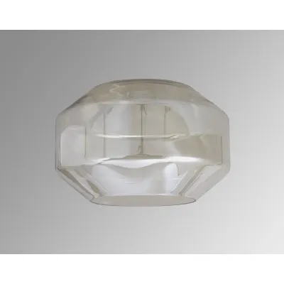 Sandy Chamfered Round 30cm Cognac Glass (F), Lampshade