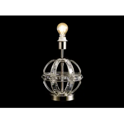 Woolwich Round Table Lamp, 1 Light E27, Polished Nickel