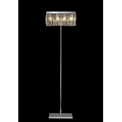 Boreham 50x15cm Rectangular Floor Lamp, 4 Light E14, Polished Chrome Crystal