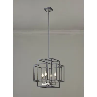 Petworth Pendant, 4 x E14, Anthracite Satin Nickel