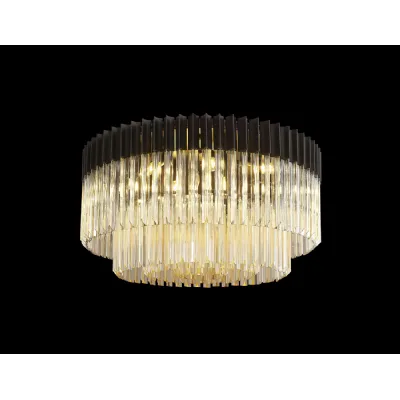 Aldershot 80cm Ceiling Round 12 Light E14, Matt Black Cognac Sculpted Glass, Item Weight: 28.4kg