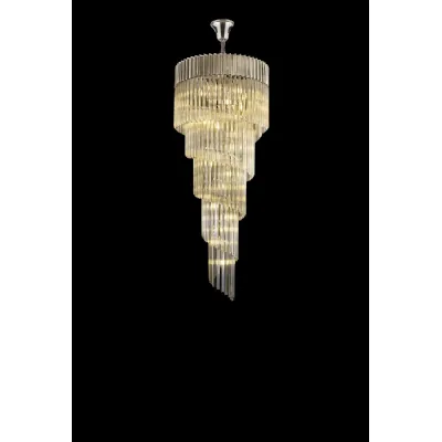 Polished Nickel Cognac 5 Layer Spiral Pendant 23 E14 Light