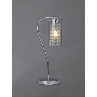 Cheshunt Table Lamp Switched, 1 x E14, Polished Chrome Crystal Glass