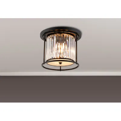 Erith Ceiling, 3 x E27, Satin Black Clear