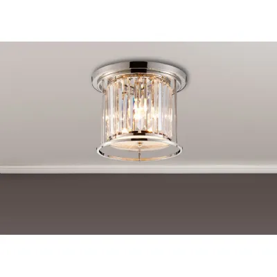 Erith Ceiling, 3 x E27, Polished Nickel Clear