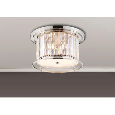 Erith Ceiling, 4 x E27, Polished Nickel Clear