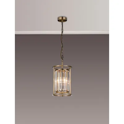 Erith Pendant, 1 x E27, Antique Brass Clear