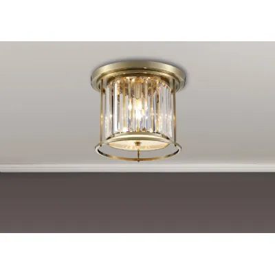 Erith Ceiling, 3 x E27, Antique Brass Clear