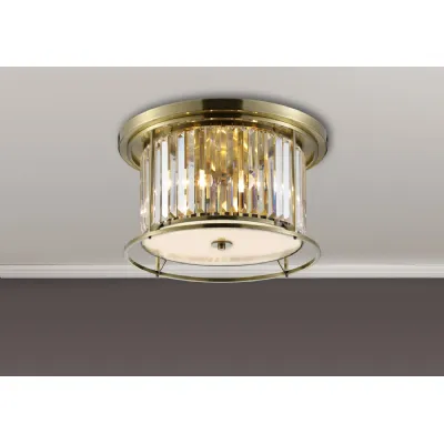 Erith Ceiling, 4 x E27, Antique Brass Clear