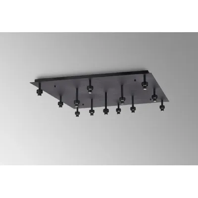 Abingdon Satin Black Square 13 Light G9 Universal Flush Light, Suitable For A Vast Selection Of Glass Shades