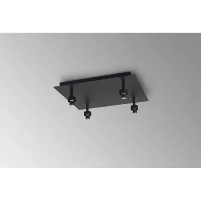 Abingdon Satin Black Square 4 Light G9 Universal 40cm Flush Light, Suitable For A Vast Selection Of Glass Shades