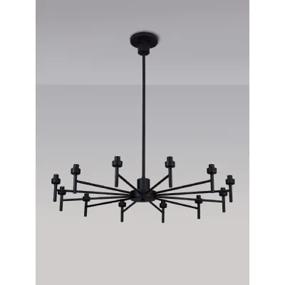 Abingdon Satin Black 12 Light G9 Universal Telescopic Light, Suitable For A Vast Selection Of Glass Shades