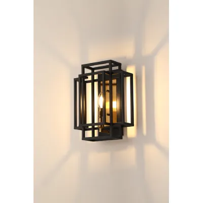 Petworth Wall Lamp 1 Light E14, Black Gold