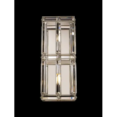 Woolwich Rectangular Wall Light, 2 Light E14, Polished Nickel