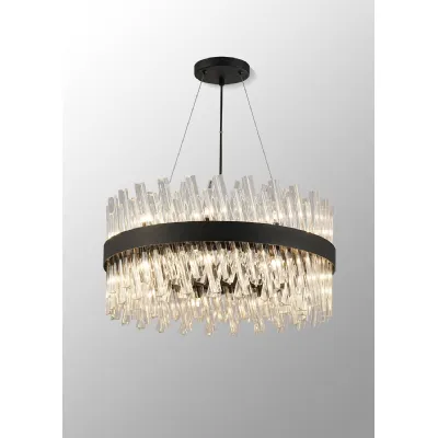 Brighton 60cm Round Pendant Ceiling Light G9 Black