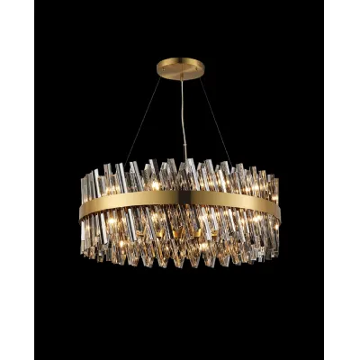 Brass Smoke 80cm 24 Light IP20 Round Pendant G9 Lamp Holder
