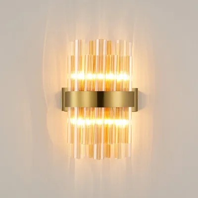 Brighton 4 Light G9, Wall Light, Brass Amber