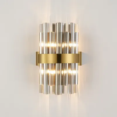 Modern Brass Smoke Wall Light with 4 G9 Lamp Holders