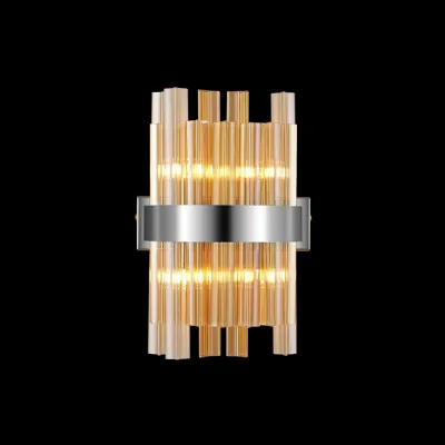 Brighton 4 Light G9, Wall Light, Polished Nickel Amber