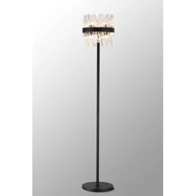 Brighton 8 Light G9, Floor Lamp, Satin Black Clear