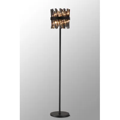 Brighton 8 Light G9, Floor Lamp, Satin Black Smoke