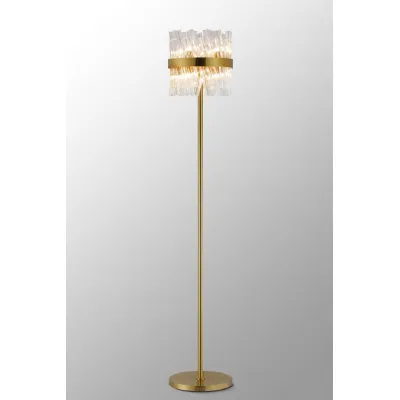 Brighton 8 Light G9, Floor Lamp, Brass Clear