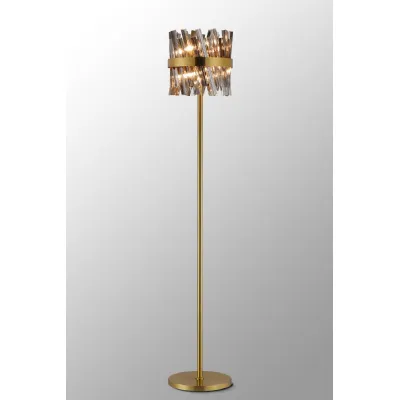 Brighton 8 Light G9, Floor Lamp, Brass Smoke