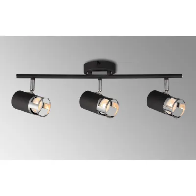 Essex 3 Light Linear Bar Spotlight GU10, Graphite Polished Chrome