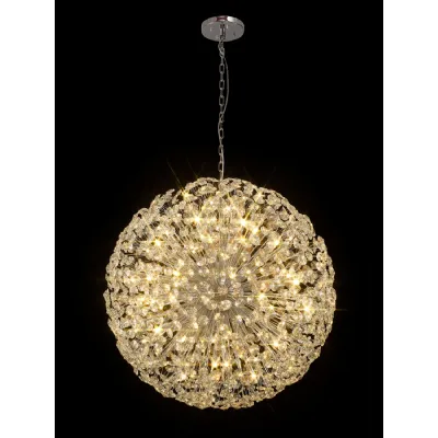 Camden Pendant 1m Sphere 48 Light G9 Polished Chrome Crystal, Item Weight: 42.5kg