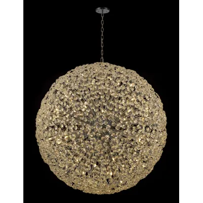 Camden Pendant 1.5m Sphere 84 Light G9 Polished Chrome Crystal, Item Weight: 100kg
