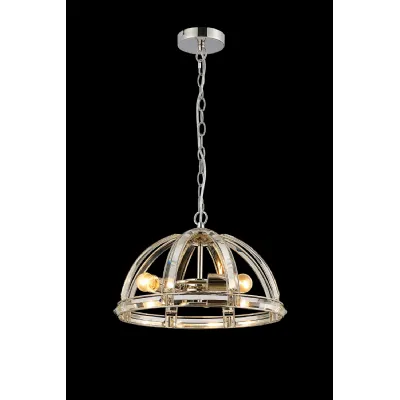 Woolwich Medium Dome Pendant, 3 Light E27, Polished Nickel