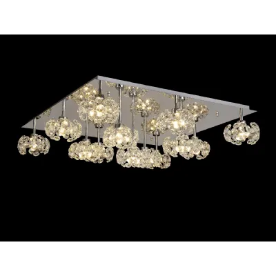 Chrome Square G9 IP20 Ceiling Flush Light Crystal Shades