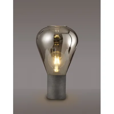 Copthorne Narrow Table Lamp, 1 x E27, Pewter Smoke Plated Glass