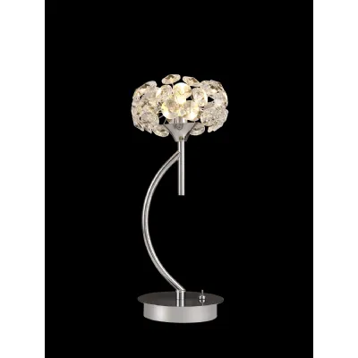 Polished Chrome 1 Light G9 Vertical Table Lamp Crystal Shade