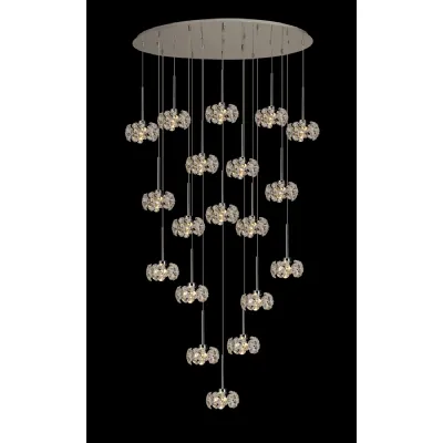 Chrome 19 Light G9 3.5m Oval Multiple Pendant Crystal Shades