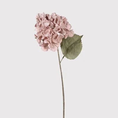 Mauve Hydrangea Spray with Leaves