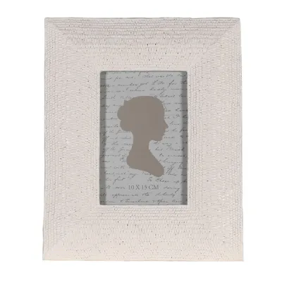 Textured White Wide Photo Frame
