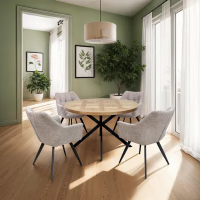 POPPY FABRIC DINING CHAIR TAUPE