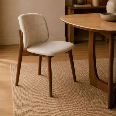 Portland Upholstered Dining Chair (set Of 2) Cream Chenille