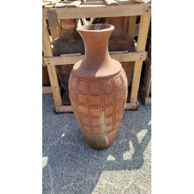 Rustic Style Terracotta Decorative Pot in Pair