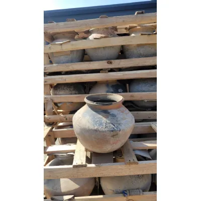 Rustic Light Clay Pottery Planters Set of 3