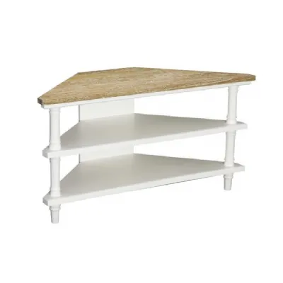 New London Corner TV Unit 2 Shelves Antique White