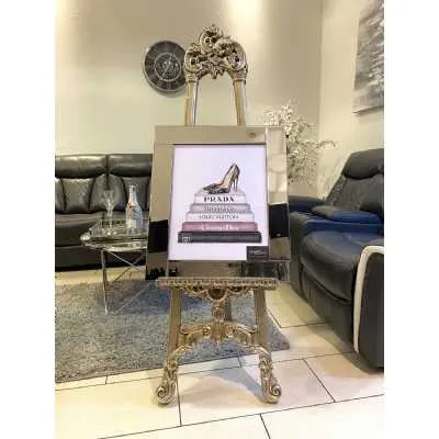 Prada Shoes Bookstack Wall Art Mirror Frame