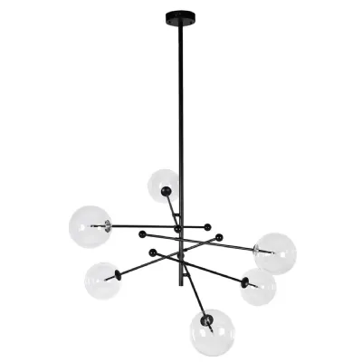 Glass Ball Shade Black Ceiling Light