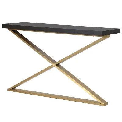 Modern Black And Gold X Leg Console Table