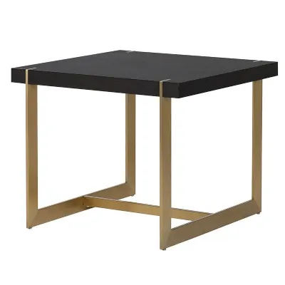 Modern Black And Gold Lamp End Side Table
